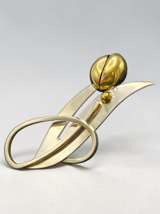 Taxco Jewelry - Vintage Taxco Mexico Sterling Silver Modernist Brooch TC-126 Abstract MCM 21g
